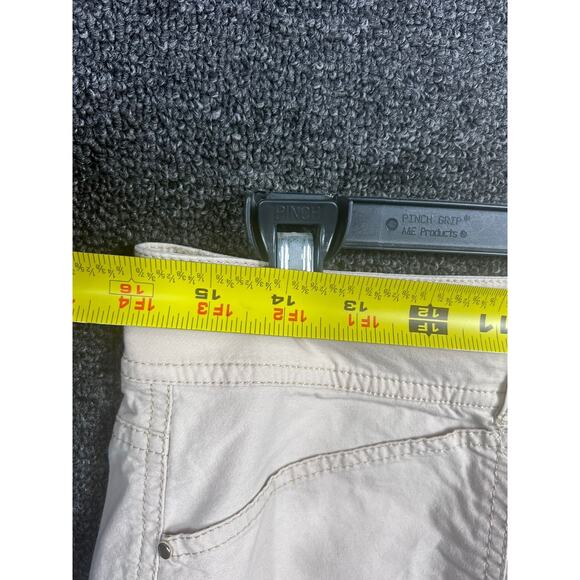 White House Black Market Khaki Cropped Cargo Pants Womens Size 8 Denim Mid Rise - Picture 5 of 8